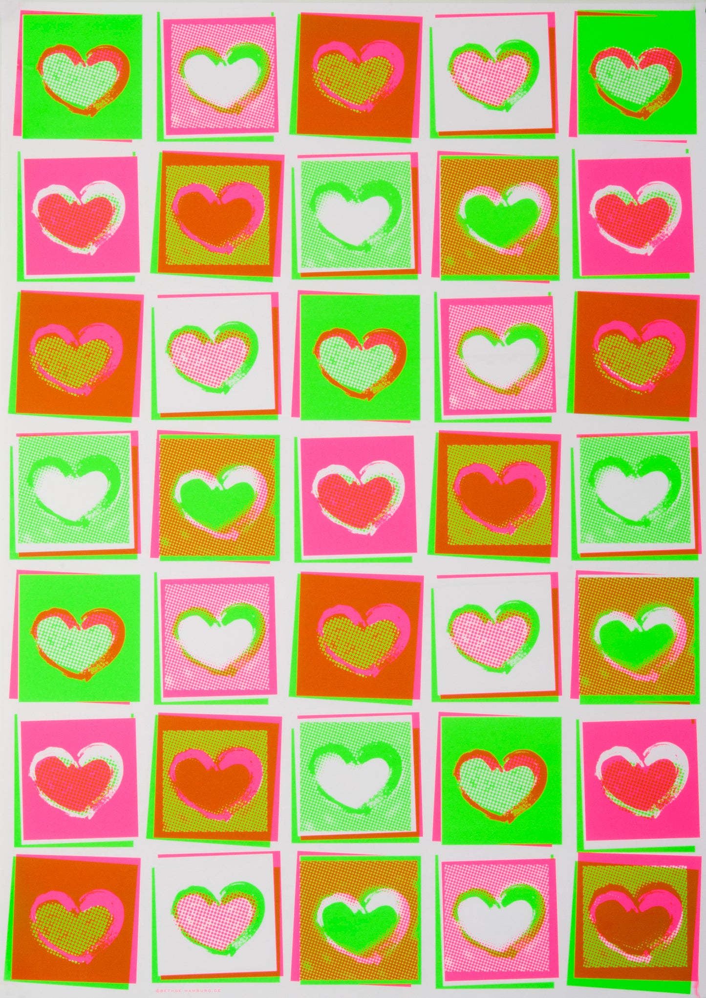 Gift wrap all seasons - Pop Art Passion Hearts Neon