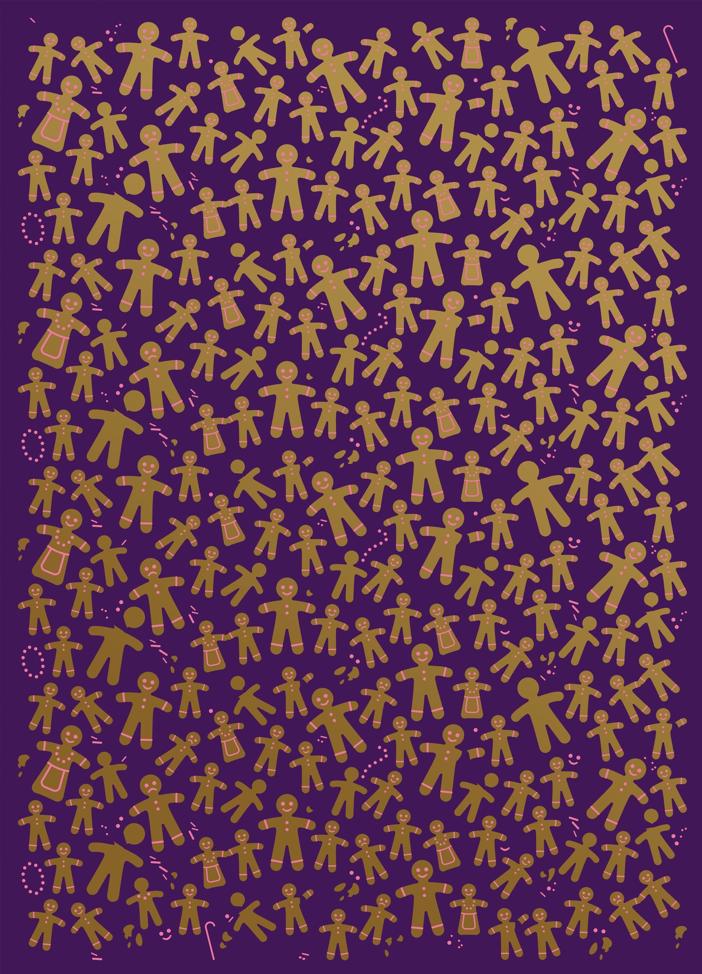Christmas wrapping paper - Gingerbread Family