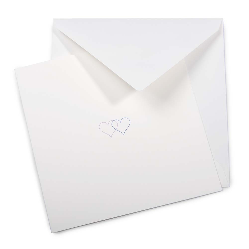 Love Greeting Card - Double Heart Blue / Lilac