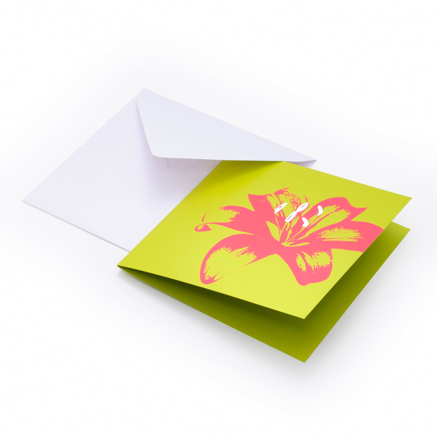 Flower Greeting Card - Lily on green