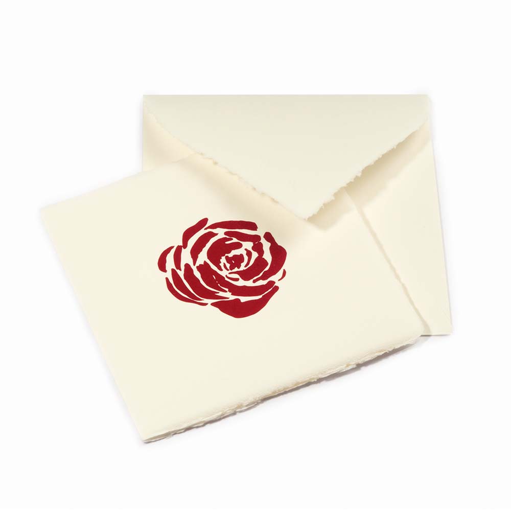 Flower Greeting Card - Rose Handmade Paper