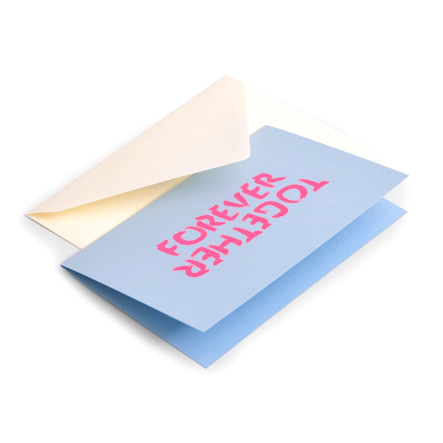 Love Greeting Card - Together Forever Neonpink on blue