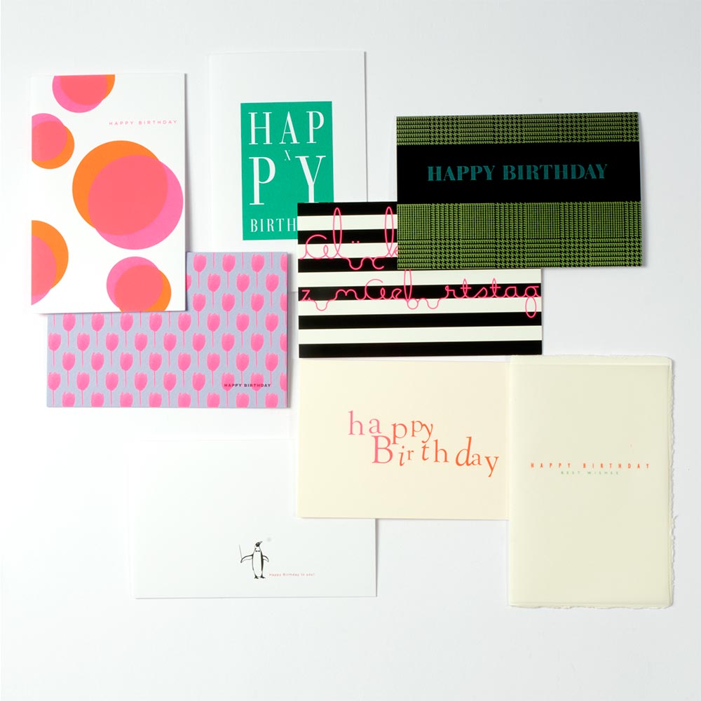 Greeting card set - Happy Birthdays (8 Diplomat Cards)