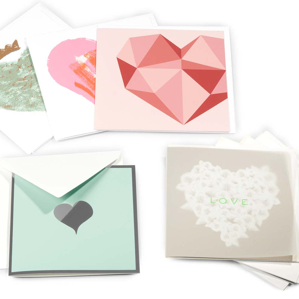 Greeting card set - My Heart (8 Square Cards)