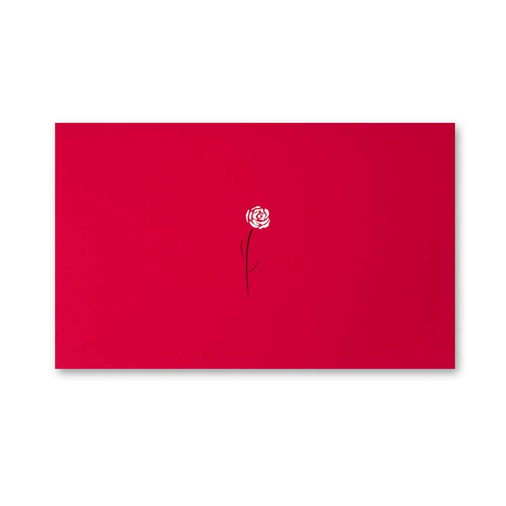 Flower Greeting Card - Rose Pure red