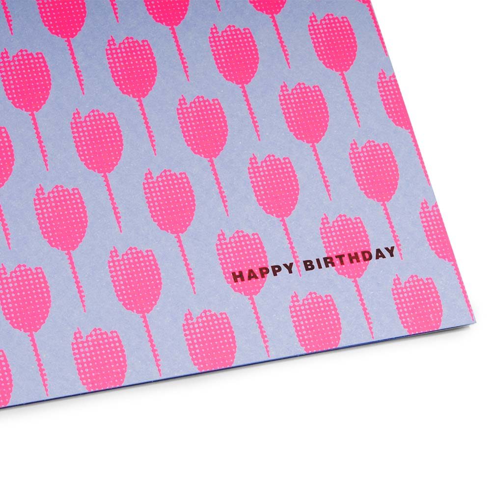 Birthday Greeting Card - Happy Birthday Field Post Pink