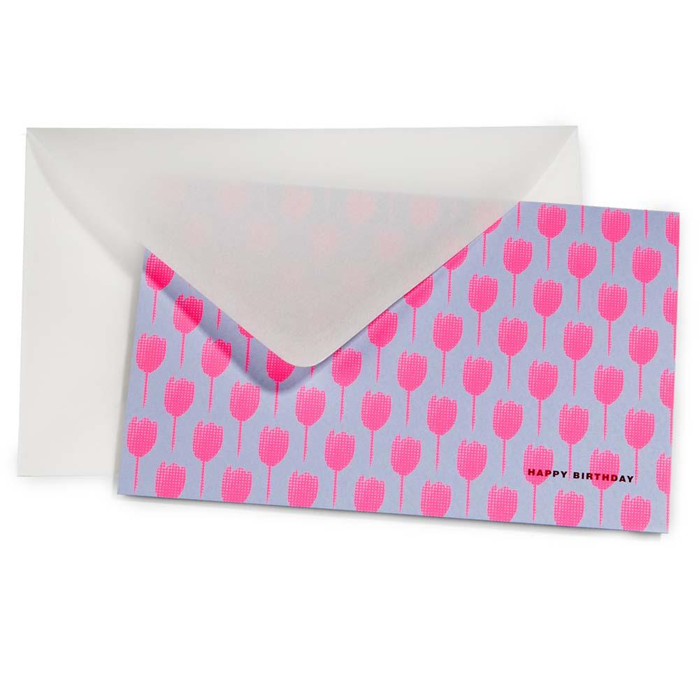 Birthday Greeting Card - Happy Birthday Field Post Pink