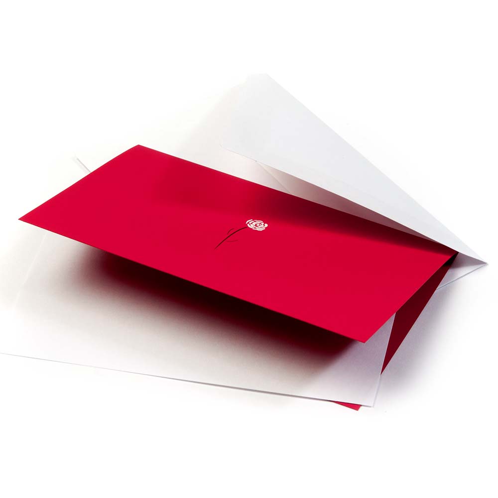 Flower Greeting Card - Rose Pure red